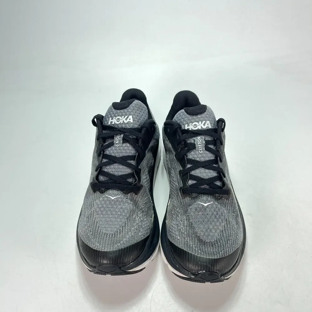 HOKA Clifton 9 Black White Gray Running Shoes Sneakers 1131170 BWHT Youth Size 7